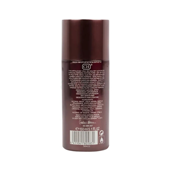 Carolina Herrera 212 Men Sexy Deodorant Spray - Radhe Perfumes